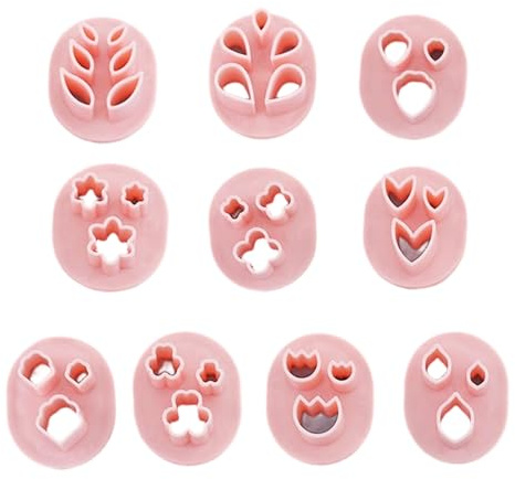 Polymer Clay Cutters 10PCS Set, Clay Cutters Shapes for DIY Jewelry Making, Floral Leaf Heart Cutters for Polymer Clay Molds, Mini Clay Cutter Tools for Handmade Accessories