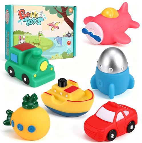 taonganui Badewannenspielzeug Traumfahrzeuge Badespielzeug mit Licht | LED Badewannen Spielzeug Kinder Sensorik Spielzeug ab 3 4 5 Jahr Bath Toys Geschenke fur Jungen und Madchen