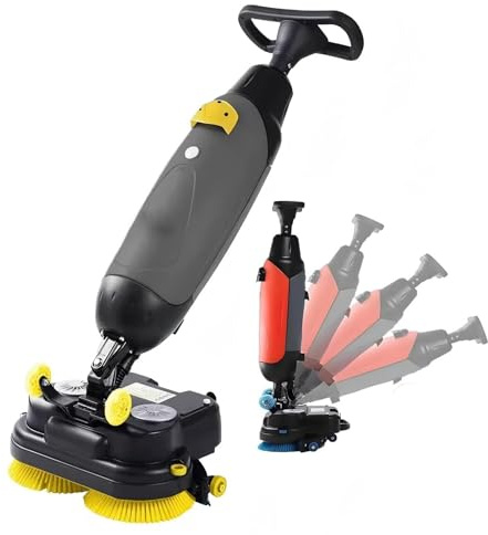 ExoticaBlend Lavapavimenti Professionale Uomo a Terra con Doppie Spazzole Rotanti, Pulizia con Larghezza di 43cm per Casa, Bagni e Piccoli Spazi Commerciali, Batteria a Lunga Durata Grey