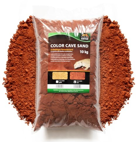 TE Terrarium Sand Color Cave Sand rot in 5, 10 und 25 Kg - natürlicher, grabfähiger Sand zum Bauen von Höhlen und Verstecken - für Reptilien, Wirbellose & versch. Kleinsäuger (10 Kg)