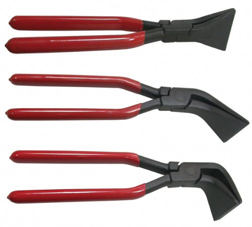 ALKAN Edging Pliers Set 3 - Straight 0°/45°/90° Angled/Bent 280 mm Roofer/Metal Roofer Pliers