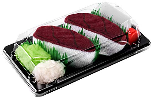 Rainbow Socks - Women's Men's - Sushi Socks Tuna - Funny Gift 1 Pair