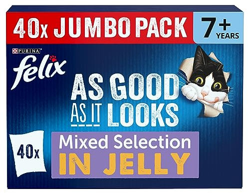 FELIX As Good As it Looks Senior 7+ Mixed in Jelly Wet Cat Food 40x100g