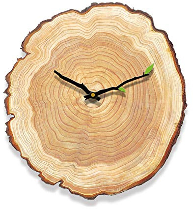 Madera Silencioso Reloj De Pared Sin Tic TAC Grano Anual De Madera De Anillo Moderno Decoración Reloj De Pared Radiocontrolado Batería Hogar Oficina-a
