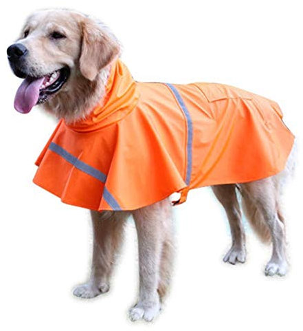 Hunderegenmantel Für Kleine Hunde Hunde Regenmantel Wasserdicht Hundemäntel für mittlere Hunde Wasserdicht Großer Hund Regenmantel orange,XXL