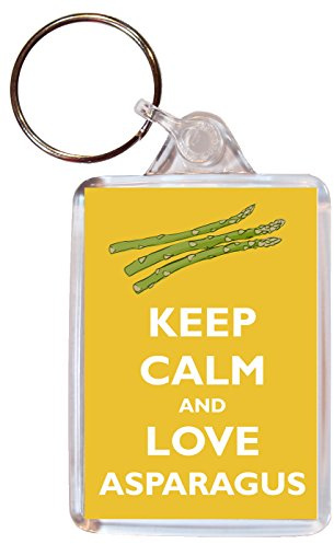 Keep Calm and Love Asparagus - Double Sided Large Keyring Key Ring Fob Chain Name Tag