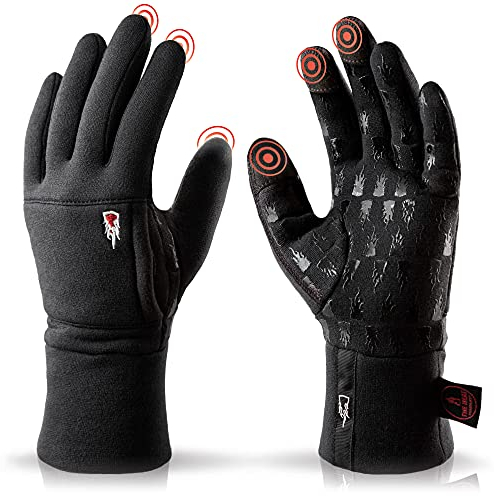 THE HEAT COMPANY – Merino Liner PRO – Unterziehhandschuhe - Weiche Merino Handschuhe in Premium Qualität – Touchscreen Handschuhe aus Merino Wolle: Damen, Herren - Sporthandschuhe, schwarz
