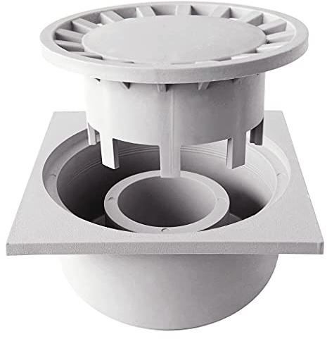 Bricoloco Vertikaler Siphon für Terrasse und Terrasse, PVC, mit abnehmbarem Gitter (20 x 20 cm)