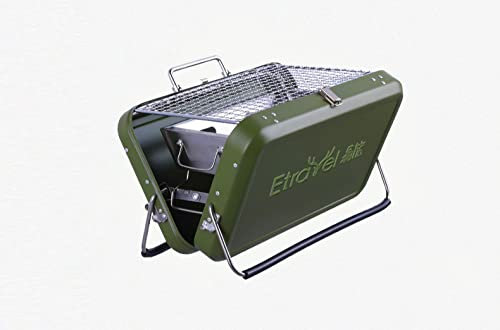 LSQ Portable Charcoal Grill BBQ Grill Folding Barbecue Grill Outdoor Steel grill Tool Kits for Outdoor Picnic Patio Backyard Camping Cooking-12x 9 x 7 inch
