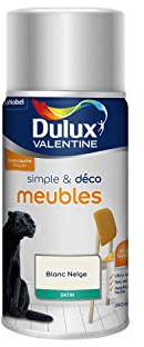 Dulux Valentine Simple & Déco Peinture Intérieure de Rénovation - pour vos Meubles en Bois, Mélaminé, Pvc, Métal Peint - Couleur : Blanc Neige Satin - Aérosol 250ml