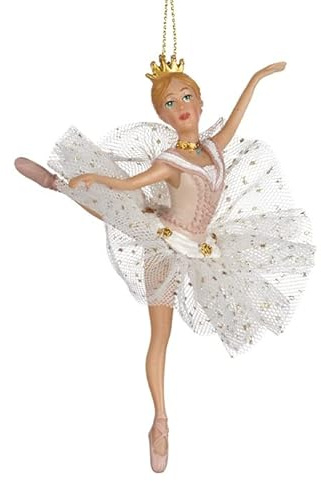 Goodwill Resin and Fabric Ballerina 12.5 Centimetre Decoration White and Pink