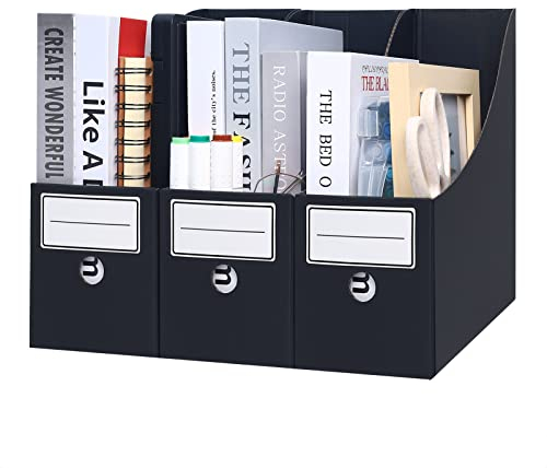 komstuon 6 Stück Stehsammler Pappe Zeitschriftensammler,Zeitschriftenbox aus Karton,Desktop-Speicher für Dateien im Büro zu Hause