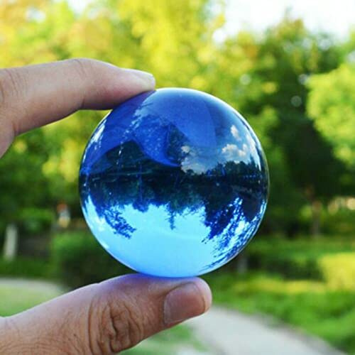 Rare Clear K9 Sfera di Cristallo Sfera Fotografia Puntelli Soggiorno Decorazione Regalo, Blu, 60mm