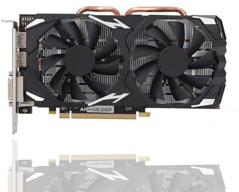 Sxhlseller Tarjeta Gráfica para Juegos, Tarjeta Gráfica RX580 8GB GDDR5 256Bit con Ventiladores Duales, Tarjeta Gráfica PCI Express 3.0 16X para Escritorio para 10 11 Vista para
