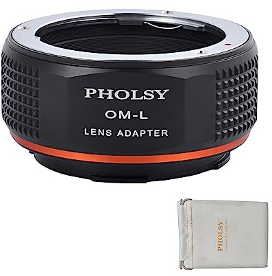 PHOLSY Objektivadapter für Olympus OM Objektiv und Leica L Kamera | Manueller Bajonettadapter Kompatibel mit Olympus OM auf Leica L, Olympus OM auf L, OM auf L