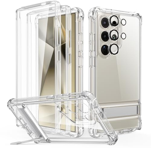 ESR for Samsung Galaxy S24 Ultra Case, S24 Ultra Phone Case with Extra Protective Front Frame, 3 Stand Modes, Exceeds Full-Body Military-Grade Protection, Shock Armor Kickstand, Clear