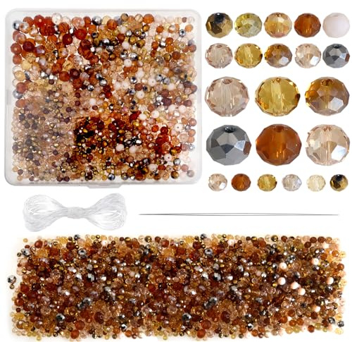 TOAOB 1 000 st facetterade kristallglaspärlor 4 mm 6 mm 8 mm brun serie pärlor tjeckisk kristall bricka för armband smycken smycken gör-det-själv halsband