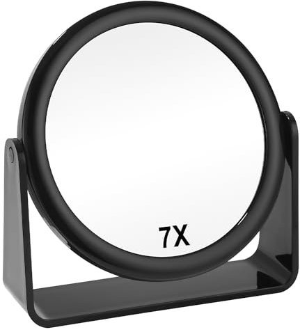 Schminkspiegel,1X / 7X Kosmetikspiegel Makeup Spiegel Doppelseitig mit Vergrößerung,360° Schwenkbar Tischspiegel,High Definition Schminkspiegel,Desktop Makeup Spiegel,stehender Schlafzimmerspiegel