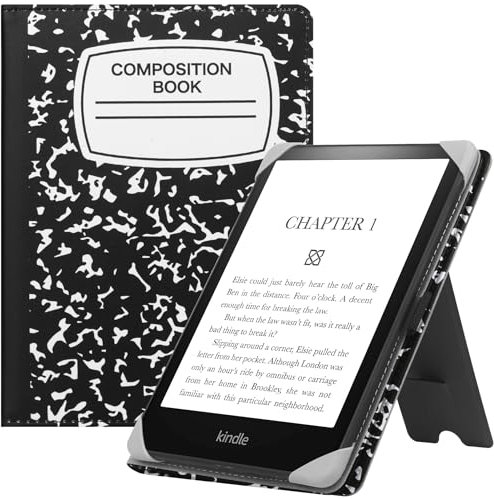 HGWALP Universal Hülle für Alle 6 Zoll eReaders, Folio Ständer Hülle mit Handschlaufe Kompatibel mit 6 Zoll Kindle Paperwhite/Kobo/Tolino/Pocketook/Sony E-Book Reader-Composition Book
