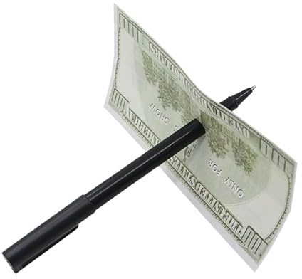 Mwqpgyh Stylo Magique - Tour De Magie, Stylo À Travers La Carte, Version Audacieuse d'un Stylo À Monnaie en Plastique