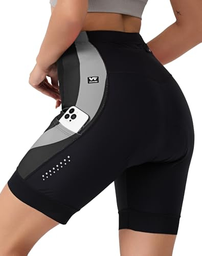 VeloVibe Radhose Damen mit 4D Sitzpolster - Fahrradhose Gepolstert Atmungsaktiv Stoßfest - Kurze Radlerhose mit Taschen