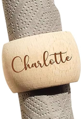 ZZTINGC Personalized Wooden Round Napkin Rings, Custom Name Napkin Rings, Napkin Holder for Wedding, Birthday, Baby Shower, Christmas Table Decoration