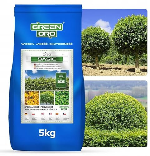 GREEN ORO ORO BASIC 5KG – Fertilizzante a lunga durata per lauroceraso, piante da siepe e piante amanti dell'alcalinità
