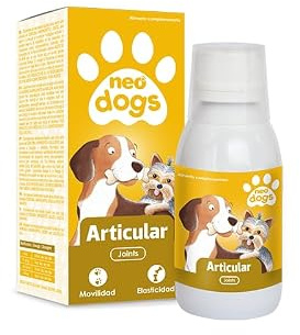 NEO DOGS Articular – Flüssiges Nahrungsergänzungsmittel für Hunde – mit Kurkuma, Harpagophyt, Weide und Lachsöl – schützt die Gelenke und verbessert die Mobilität – 120 ml
