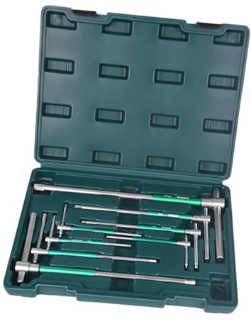 Ronyme T Manejo de llave hexadecimal llave hexadecimal con manga giratoria Métrica no mínima versátil con estuche de almacenamiento Allen llave, 8 Uds.