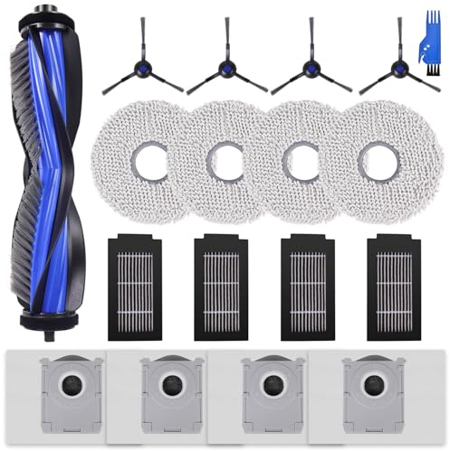 Accessoires de Rechange pour ECOVACS DEEBOT T50 Omni Gen2/T50 Pro Omni Gen2 | T50/T50 Pro Omni Robot Aspirateur, 1 Brosse principale, 4 Filtres, 4 Brosses Latérales, 4 Serpillières, 4 Sacs à Poussière