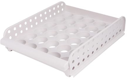 Uonlytech 30grids Stackable Egg Storage Box Chicken Egg Holder Plastic Tray Fridge Storage Basket for Kitchen