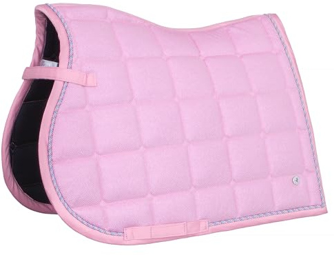 EQUESTRIAN QUEEN Schabracke, Anatomisch geformte Dressurschabracke mit Glitter Mesh, atmungsaktiv, mit Logo-Pin - Rotterdam 25SS (Rosa, Vielseitigkeit)