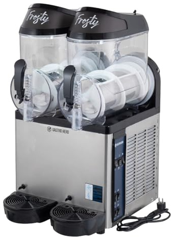 GastroHero Slush Eis Maschine 2x 12 Liter – professionelle Edelstahl-Slush-Maschine in Schwarz für Slush-Eis, Frozen Drinks & Sorbets – ideal für Gastronomie & Catering