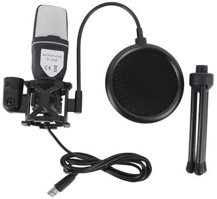 EIMSOAH Gaming -USB -Mikrofon mit RGB Light, Desktop Kabel -Kondensator -PC -Computer -Mikrofon mit Stativständer für Streaming Podcast Studio