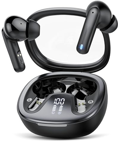AI Kopfhörer Übersetzer, 3-in-1 Translator Earbuds, Bluetooth 5.4 Sprachübersetzer 135 Sprachen mit App, 50Std, 5Übersetzungsmodi Echtzeit Übersetzer Ohrhörer für Lernen, Reisen, Business,Schwarz