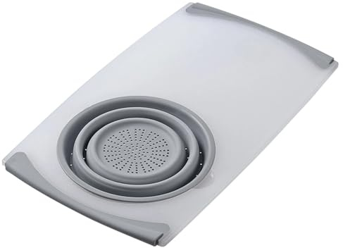 Kitchen Sink Cutting Board - Colander Strainer, Storage Board | Space-Saving Over Sinks Cuttings Boards, Kitchen Sink Cutting Boards with Containers Strainer Organizer for Kitchens Cooking Meals