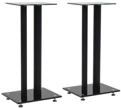 Support haut-parleur 2pc Verre trempé Design 2 colonnes Noir , Appareils électroniques , Audio , Accessoires audio , Accessoires pour enceintes , Supports & pieds d'enceintes, Noir, (Poids 7.91KG)