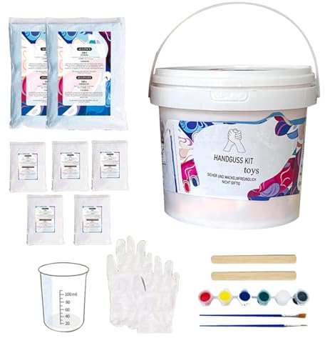 Handguss-Set – realistische, romantische Form, Familienerinnerungs-Set, sicheres, detailliertes Handabdruck-Set mit einfachen DIY-Attributen, perfekt für Weihnachten, Geburtstag, Verlobung, Brautparty