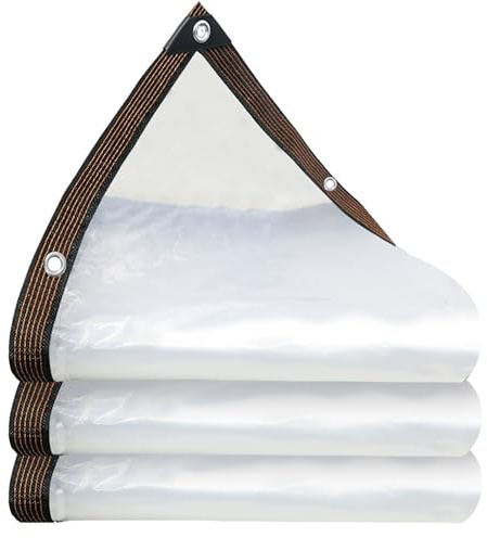 Lona Impermeable Exterior 210 x 420 cm Resistente a Los Rayos UV Al Desgarro, Prueba de Viento, Resistente a Las Heladas Plástico Lona Transparente para Muebles de Jardín, Color Transparente