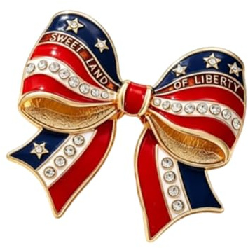 Broche con lazo de para mujer, Pin de solapa de aleación, joyería patriótica, acento para chaquetas, bufandas y sombreros, Pin de chaquetas