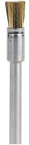 Dremel 537 Messingbürste Zubehörsatz für Multifunktionswerkzeug mit 3 Messingbürsten 3,2mm zum Entrosten, Entgraten und Reinigen von Metall, Gold, Kupfer, Stahl, Blech, Messing u.v.m. Grau 13 mm