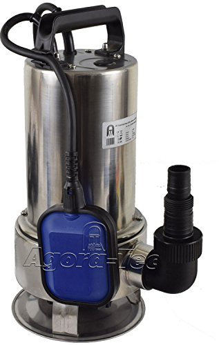 Agora-Tec® Schmutzwasser Tauchpumpe dirty water -ss- 900W mit max: 0,9 bar und max: 14000l/h