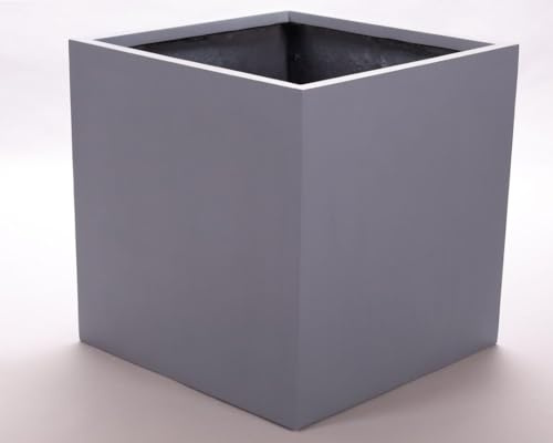 Elegant Einrichten Pflanzkübel, Blumenkübel Fiberglas quadratisch 60x60x60cm grau.