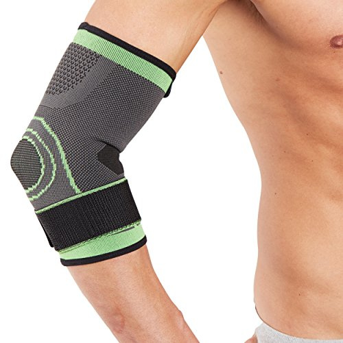 Actesso Grün Ellenbogenbandage und Tennisellenbogen-Bandage (Klein)- Ideal zur Linderung von Ellenbogenschmerzen, zur Stützung bei Tennis- und Golferarm und Zerrungen des Ellenbogengelenks
