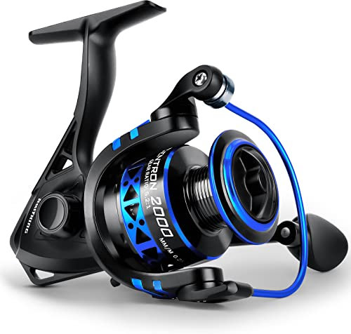 KastKing Summer/Centron Spinnrolle, Angelrolle 9+1 BB Leichtgewicht, Ultraglatt, Leistungsstark (Verbesserte Version – Pontus Köderrolle), Black with Blue - KastKing Centron, Model 2000