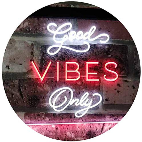 ADVPRO Good Vibes Only Home Bar Disco Room Display Dual Color LED Barlicht Neonlicht Lichtwerbung Neon Sign Weiß & Rot 300 x 210mm st6s32-i3076-wr