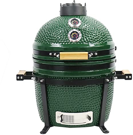 YNNI KAMADO TQ0015GR Kamado Gril sur pied 40 cm, vert, barbecue, céramique, œuf, fumoir, TQ0015GR