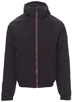 Payper SAILING R 2.0 Giubbino Giacca uomo da lavoro 100% Nylon con cappuccio sagomato interno imbottito micropile chiusura zip tasca porta smartphone Nero (L)