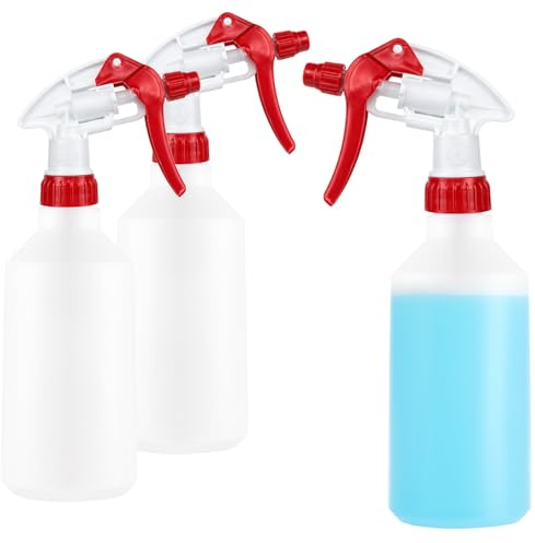 COM-FOUR® 3x sprayflaska - vattenpumpsspruta med 28/400 gänga för hushåll, trädgård, verkstad, bil - atomizerflaska med justerbart munstycke - 500 ml (NBR)