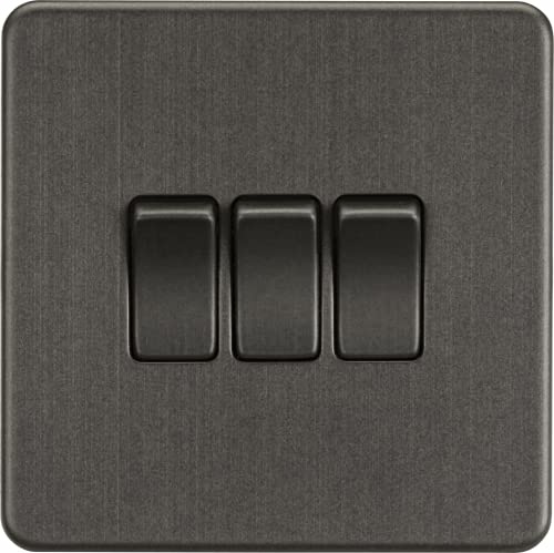 Interruptor de 2 vías 10AX 3G sin tornillos, antracita